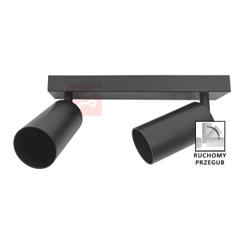LAMPA SPOTLIGHT FARGO 2xGU10 CZARNA RUCHOMA-100908