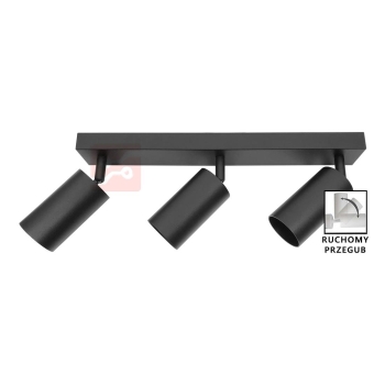LAMPA SPOTLIGHT FARGO 3xGU10 CZARNA RUCHOMA-100923