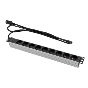 LISTWA ZASILAJĄCA 1U 19" 9 GNIAZD WTYK C14 3M