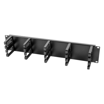 ORGANIZATOR KABLI 2U 19" 10 UCHWYTÓW PLASTIKOWYCH