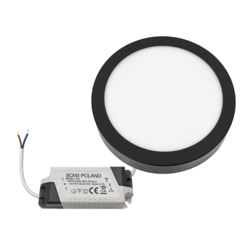 PANEL LED NATYNKOWY GERRIT 12W 4000K Ø155x28MM CZARNY