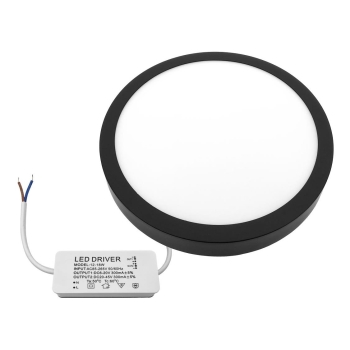 PANEL LED NATYNKOWY GERRIT 18W 4000K Ø205x28MM CZARNY