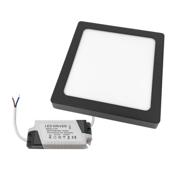 PANEL LED NATYNKOWY GERRY 12W 4000K 158x158x28MM 230V CZARNY