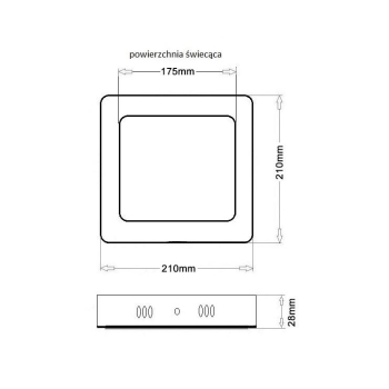 PANEL LED NATYNKOWY GERRY 18W 4000K 210x210x28MM 230V-101458
