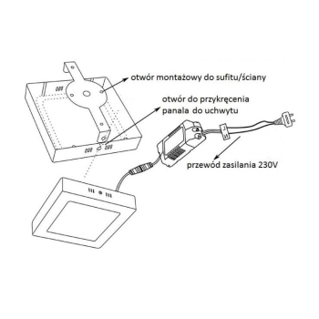 PANEL LED NATYNKOWY GERRY 24W 3000K 282x282x28MM 230V-101483