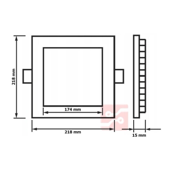 PANEL LED PODTYNKOWY GERE 18W 3000K 218x218MM 230V-101806