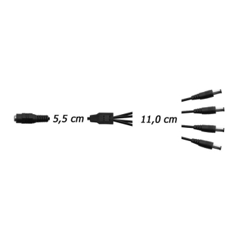 ROZGAŁĘŹNIK ZASILANIA DC 1-GN/4-WT 2,1/5,5MM 25CM-105840