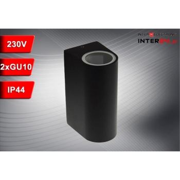 OPRAWA ELEWACYJNA LAMPA FORTI 2xGU10 IP44 CZARNA-110665