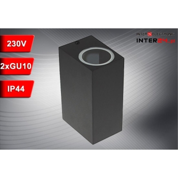 OPRAWA ELEWACYJNA LAMPA KORTI 2xGU10 IP44 CZARNA-110718