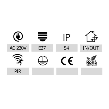 OPRAWA ELEWACYJNA LAMPA REVOR 1xGU10 IP54 Z CZUJNIKIEM RUCHU PIR-111705