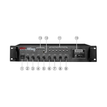 WZMACNIACZ RADIOWĘZŁOWY MRS PA ZB2506D 250W SD, USB, FM 6-STREF-112934