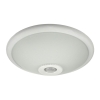 Plafon 2xE27 max 2x40W z czujnikiem ruchu PIR szklany klosz milky Ø300mm