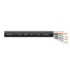 Przewód FTP5e drut Cu UV + linka nośna 305m czarny MAXCABLE