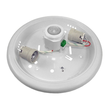 PLAFON 2xE27 Z CZUJNIKIEM RUCHU PIR SZKLANY KLOSZ FROSTED Ø300MM-113028