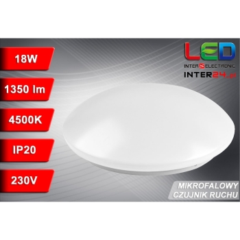 PLAFON ACLED STROD 18W 4500K Ø350MM MIKROFALOWY CZUJNIK RUCHU-113062