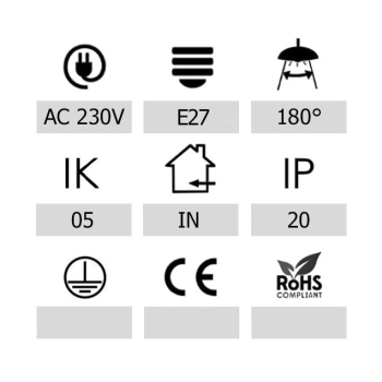 PLAFON KADER 1xE27 MAX. 25W PC+PMMA IK05 Ø270MM-113066