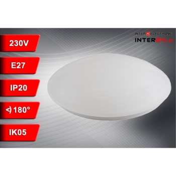 PLAFON KADER 1xE27 MAX. 25W PC+PMMA IK05 Ø270MM-113067