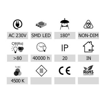 Plafon led Tiler 9W 4500K IP20 210x210mm z mikrofalowym czujnikiem ruchu-113408