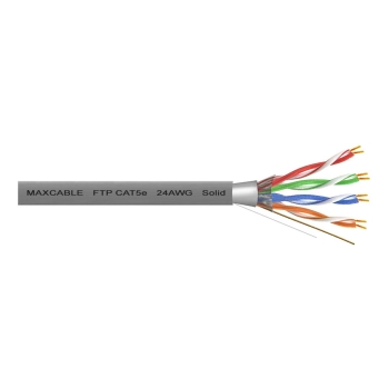 Przewód FTP5e drut Cu 305m szary MAXCABLE