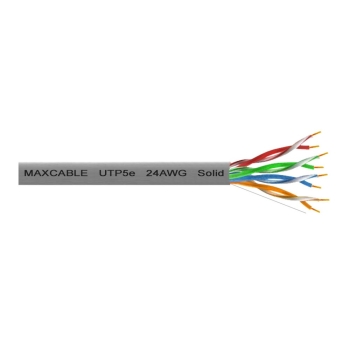 Przewód UTP5e drut CCA 305m szary MAXCABLE