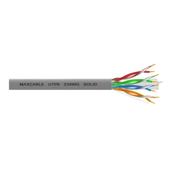 Przewód UTP6 drut CCA 305m szary MAXCABLE