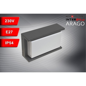 OPRAWA LAMPA ELEWACYJNA KINKIET ARAGO 1xE27 IP54 ANTRACYT-113917