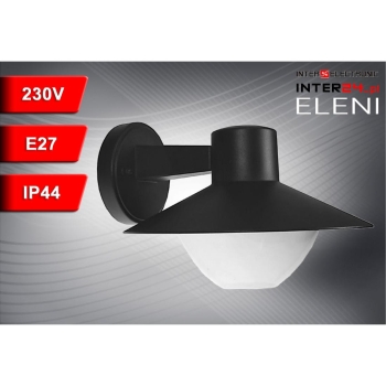 LAMPA ELEWACYJNA KINKIET RETRO ELENI E27 IP44 CZARNA-113924