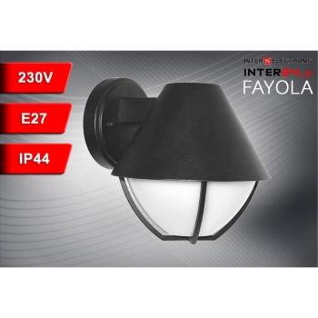 LAMPA ELEWACYJNA KINKIET RETRO FAYOLA E27 IP44 CZARNA-113927