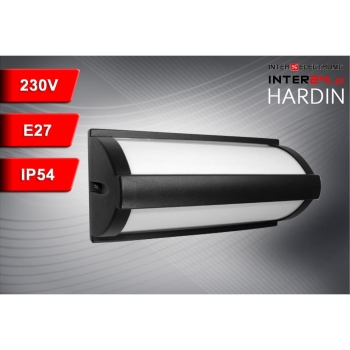 LAMPA ELEWACYJNA OPRAWA ŚCIENNA HARDIN E27 IP54 CZARNA-113945