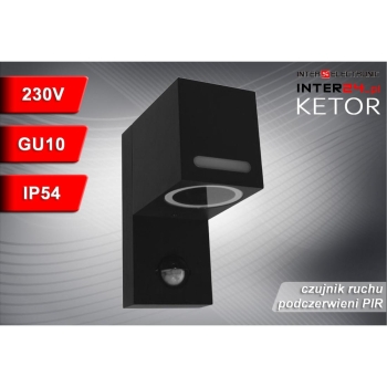 OPRAWA ELEWACYJNA KETOR 1xGU10 IP54 CZUJNIK RUCHU PIR ANTRACYT-113952