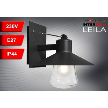 OPRAWA ELEWACYJNA LAMPA LEILA E27 IP44 CZARNA-113985