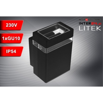 OPRAWA ELEWACYJNA LAMPA LITEK 1xGU10 IP54 JEDNOKIERUNKOWA CZARNA-113990