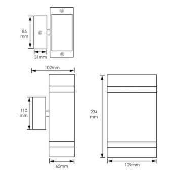 OPRAWA ELEWACYJNA LAMPA LITEK 2xGU10 IP54 DWUKIERUNKOWA SZARA-114003