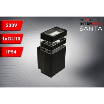 OPRAWA ELEWACYJNA LAMPA SANTA 1xGU10 IP54 CZARNA-114083