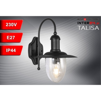 Oprawa elewacyjna lampa Talisa E27 IP44 czarna-114101