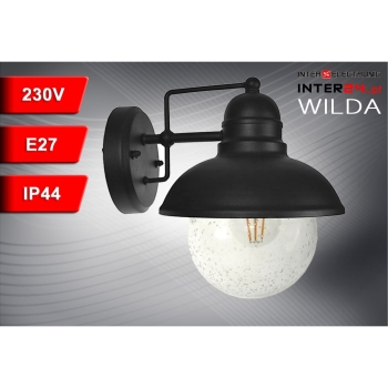Oprawa elewacyjna lampa Wilda E27 IP44 czarna-114121