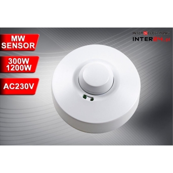 CZUJNIK RUCHU MIKROFALOWY OKRĄGŁY 1200/300W IP20-114172