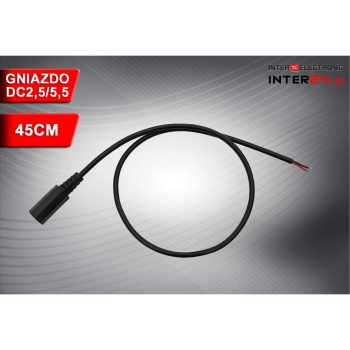 GNIAZDO DC 2,5/5,5 MM NA KABLU 45 CM-115231