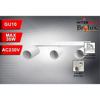 LAMPA SPOTLIGHT FARGO 3xGU10 BIAŁA RUCHOMA-116245
