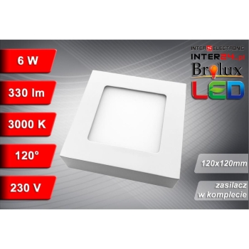 PANEL LED NATYNKOWY GERRY 6W 3000K 120x120x35MM 230V BIAŁY-116316
