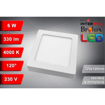 PANEL LED NATYNKOWY GERRY 6W 4000K 105x105x28MM 230V BIAŁY-116317