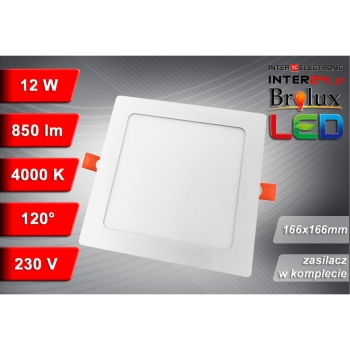 PANEL LED PODTYNKOWY GERE 12W 4000K 166x166x20MM 230V BAIŁY-116352