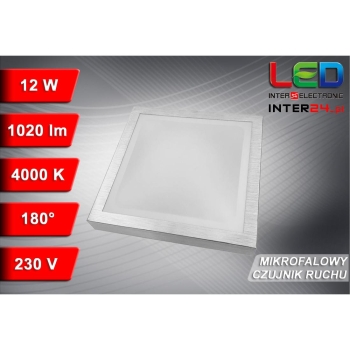 PLAFON LED VITAL 12W 4000K Z MIKROFALOWYM CZUJNIKIEM RUCHU 230V-116379