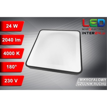 PLAFON LED WILTON 24W 4000K CZUJNIK RUCHU ANTRACYT-116388