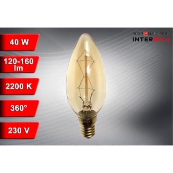 ŻARÓWKA WĘGLOWA OZDOBNA SABERN C35 40W E14-117473