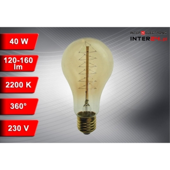 ŻARÓWKA WĘGLOWA OZDOBNA SEBBI A21 40W E27-117481
