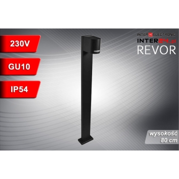 LAMPA OGRODOWA STOJĄCA SŁUPEK REVOR 1xGU10 80CM IP54 CZARNY-117559
