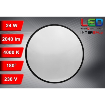 Plafon led Wilton 24W 4000K IP20 Ø380mm okrągły czarny-117566